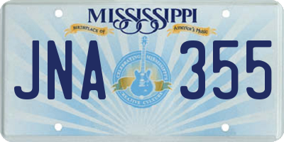 MS license plate JNA355