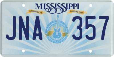 MS license plate JNA357