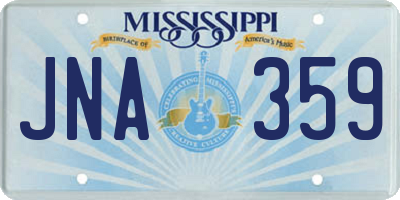 MS license plate JNA359