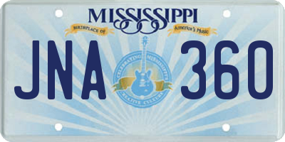 MS license plate JNA360