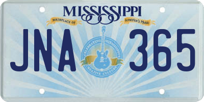 MS license plate JNA365