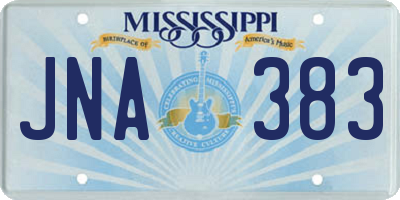 MS license plate JNA383