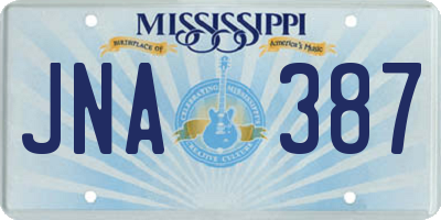 MS license plate JNA387