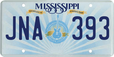 MS license plate JNA393