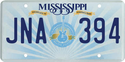 MS license plate JNA394
