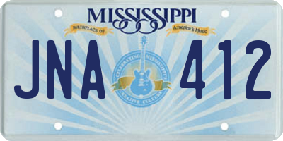 MS license plate JNA412
