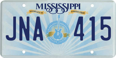 MS license plate JNA415