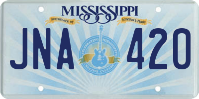 MS license plate JNA420