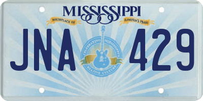 MS license plate JNA429
