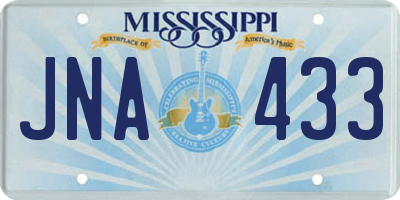 MS license plate JNA433