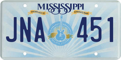 MS license plate JNA451