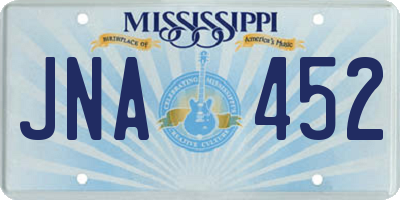 MS license plate JNA452