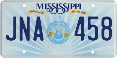MS license plate JNA458