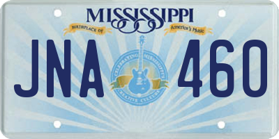 MS license plate JNA460