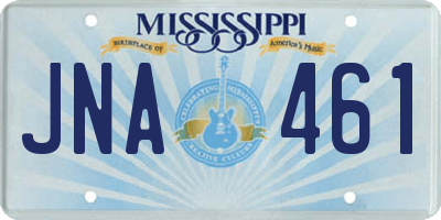 MS license plate JNA461