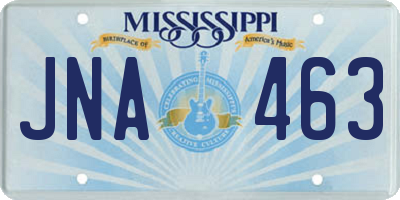 MS license plate JNA463