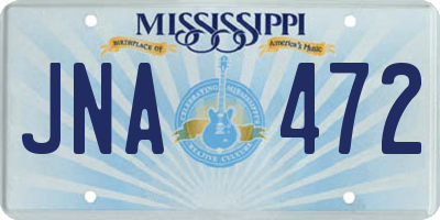 MS license plate JNA472