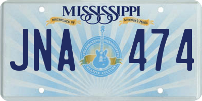 MS license plate JNA474