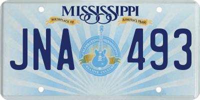 MS license plate JNA493
