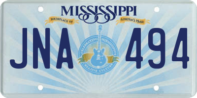 MS license plate JNA494