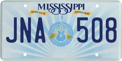 MS license plate JNA508