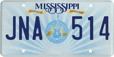 MS license plate JNA514