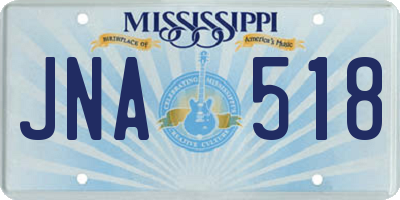 MS license plate JNA518
