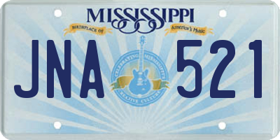 MS license plate JNA521