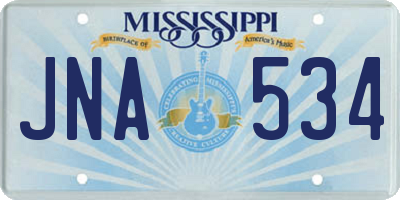 MS license plate JNA534