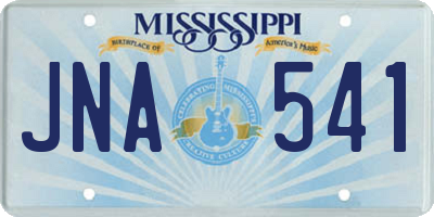 MS license plate JNA541