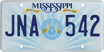 MS license plate JNA542