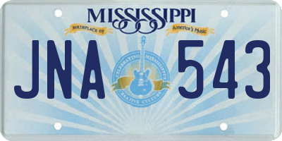MS license plate JNA543
