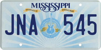 MS license plate JNA545