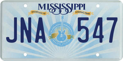 MS license plate JNA547