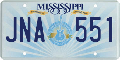 MS license plate JNA551