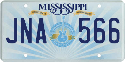 MS license plate JNA566