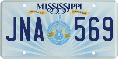MS license plate JNA569