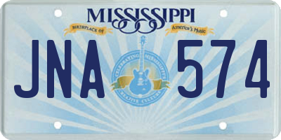 MS license plate JNA574