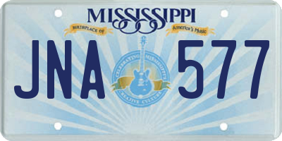 MS license plate JNA577