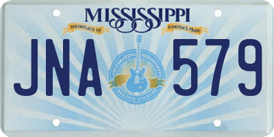 MS license plate JNA579