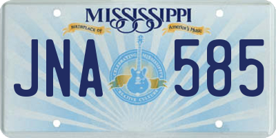 MS license plate JNA585