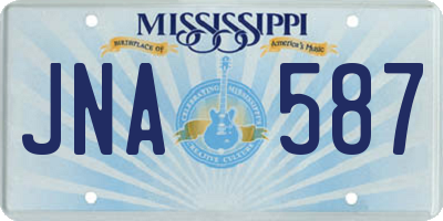 MS license plate JNA587