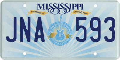 MS license plate JNA593