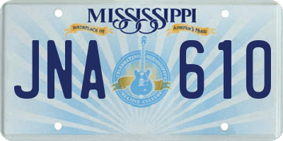 MS license plate JNA610