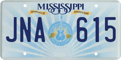 MS license plate JNA615