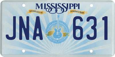 MS license plate JNA631