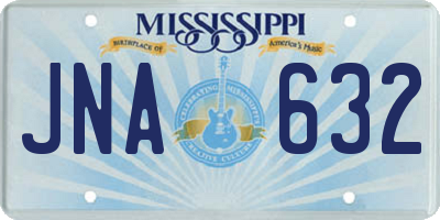 MS license plate JNA632