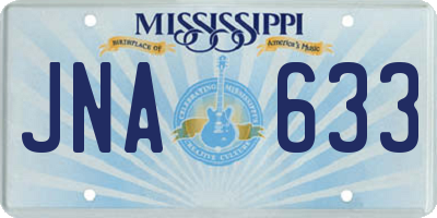 MS license plate JNA633