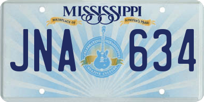 MS license plate JNA634
