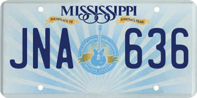 MS license plate JNA636
